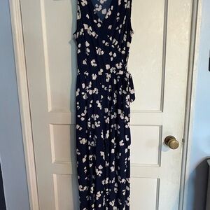 Kaileigh Navy Floral Sleeveless Jumpsuit